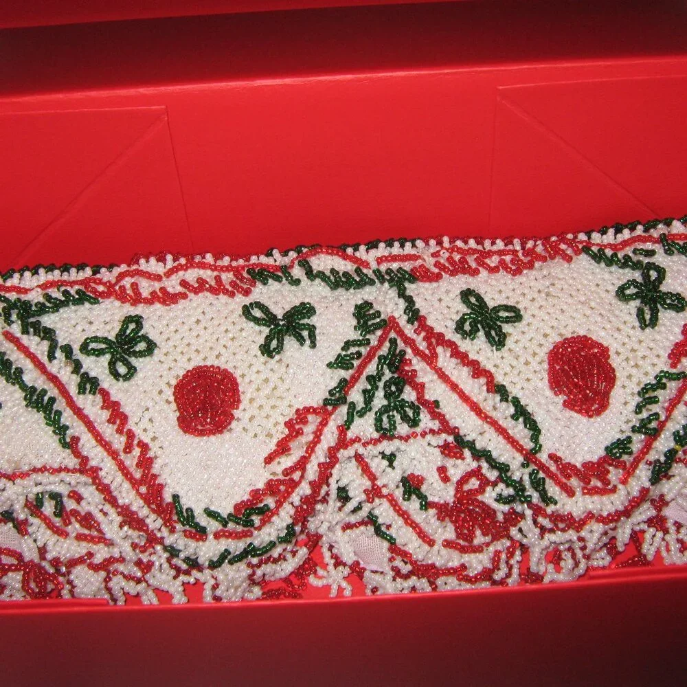 Vintage Handmade and Hand-Beaded Indian Toran Doorway Decoration